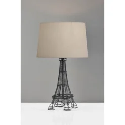 Adesso Eiffel Tower Table Lamp Black/Beige: Acrylic 3-D Base, No Assembly, UL Listed, Modern Decor -Adesso GUEST 0c07cc7f d976 49fc a41a e604fc4f83e5