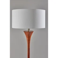 Rebecca Floor Lamp Walnut Rubberwood With Antique Brass Accent - Adesso -Adesso GUEST 1069e486 e75c 40e7 b1ba 7501e5a6cb48