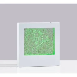 9" LED Glitter Light Box Silver - Adesso: Modern Novelty Lamp, ETL Listed, Rechargeable With USB & Battery Power