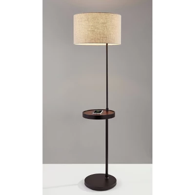 63.5" Oliver Charge Shelf Floor Lamp Black - Adesso 3 63.5" Oliver Charge Shelf Floor Lamp Black - Adesso - Image 3