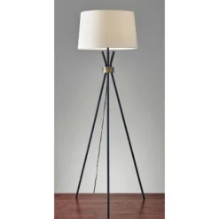 60" 3-way Benson Floor Lamp Black - Adesso