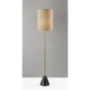 Adesso Tucker Floor Lamp Antique Brass: 61" High With Pull Chain, ETL Listed, Metal Body, Polyester Shade