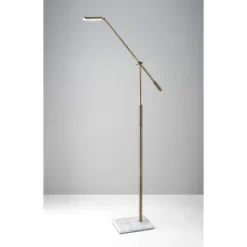 LED Vera Floor Lamp Antique Brass (Includes LED Light Bulb) - Adesso -Adesso GUEST 1dd01ce2 9cef 4f23 8111 f3cd672e7517
