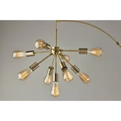 Sputnik Arc Floor Lamp Antique Brass (Includes Light Bulb) - Adesso