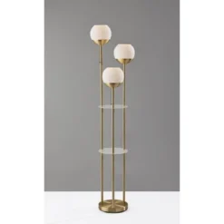 Bianca Shelf Floor Lamp Antique Brass - Adesso -Adesso GUEST 24e47ce6 6160 44d6 8a8c 6b9618d03af2