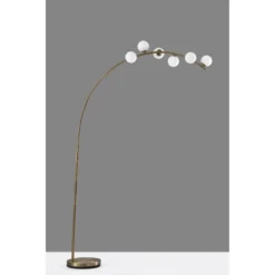 Adesso Ronan Arc Lamp: 78" Height, 48" Depth, Matte White Globe, ETL Listed, Dimmable -Adesso GUEST 26315d09 e056 49de 82ea 9a0ad777357f