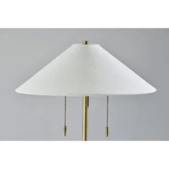 Adesso Claremont Table Lamp Antique Brass: Off-White Linen Shade, Dual Pull Chain, ETL Listed -Adesso GUEST 2ab44f24 573a 4e13 8d72 c58707ac4bc4