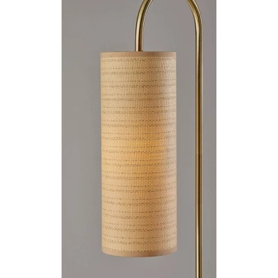 Adesso Mendoza Floor Lamp Brass: Antique Brass Finish, Cylinder Shade, ETL Listed, Metal Body 2 Adesso Mendoza Floor Lamp Brass: Antique Brass Finish, Cylinder Shade, ETL Listed, Metal Body - Image 2