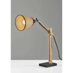 Walden Natural Wood Table Lamp Black - Adesso
