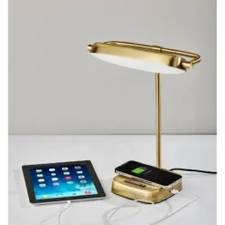 Radley Charge Desk Lamp With Smart Switch Antique Brass (Includes LED Light Bulb) - Adesso -Adesso GUEST 3be49afd d5a3 4f8d a3de 8ee2fd160e73