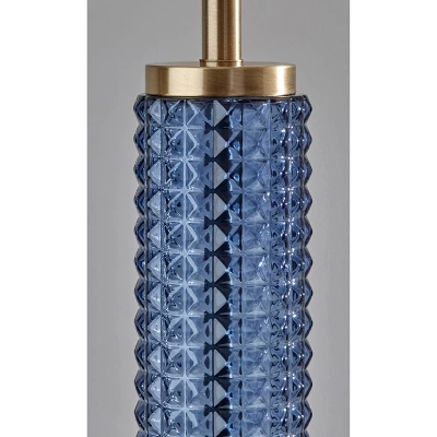 Glass Delilah Floor Lamp Antique Brass/Blue - Adesso 5 Glass Delilah Floor Lamp Antique Brass/Blue - Adesso - Image 5