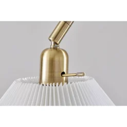 Adesso Delaney Floor Lamp Antique Brass: 72" High With 3-Way Rotary Switch, ETL Listed