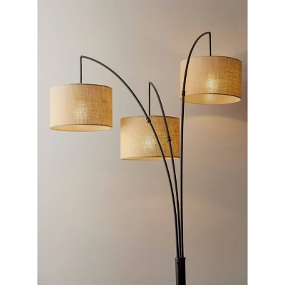 74" 3-way Trinity Arc Lamp Brown - Adesso 3 74" 3-way Trinity Arc Lamp Brown - Adesso - Image 3