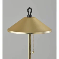 Adesso Kaden Floor Lamp Antique Brass: Pull Chain, Metal Shade, ETL Listed -Adesso GUEST 4dea19a4 eb0a 47aa bc49 c8717f431464
