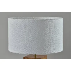 Adesso Frederick Tall Table Lamp: ETL Listed, 28.5" Height, White Boucle Drum Shade, Wood Base With Veneer, 100W -Adesso GUEST 52bbb553 3fb4 4996 9a0d 7c23ed3bf6c9