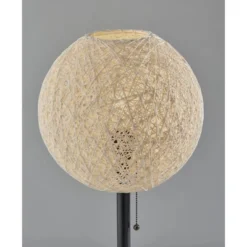 Adesso Havana Table Lamp Bronze: ETL Listed, Metal Body, Beige Paper Shade, Pull Chain Switch