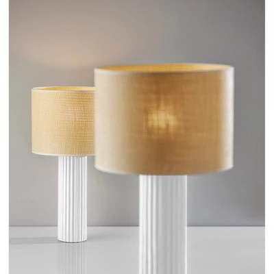 Adesso Primrose Table Lamp White: Ceramic Body, Beige Shade, No Assembly, UL Listed, 24.5" Height 4 Adesso Primrose Table Lamp White: Ceramic Body, Beige Shade, No Assembly, UL Listed, 24.5" Height - Image 4
