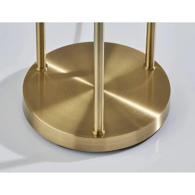 Adesso Trio Floor Lamp Antique Brass: Metal Body, Polyester Shade, ETL Listed, Pull Chain Switch 2 Adesso Trio Floor Lamp Antique Brass: Metal Body, Polyester Shade, ETL Listed, Pull Chain Switch - Image 2