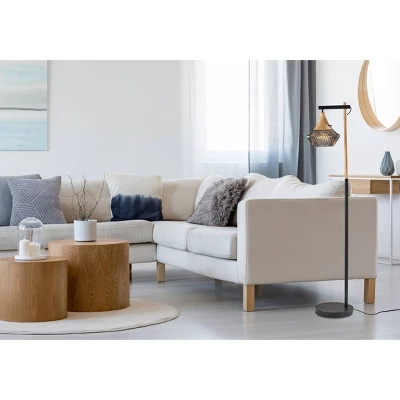 Elsie Natural Wood Floor Lamp Black - Adesso 3 Elsie Natural Wood Floor Lamp Black - Adesso - Image 3