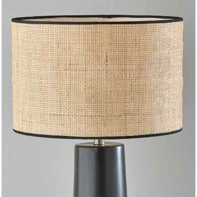 Sheffield Tall Table Lamp Black - Adesso: Ceramic Base, Rattan Shade, ETL Listed, 3-Way Switch 3 Sheffield Tall Table Lamp Black - Adesso: Ceramic Base, Rattan Shade, ETL Listed, 3-Way Switch - Image 3