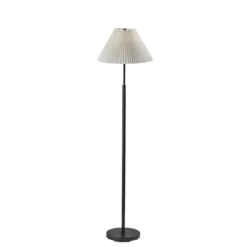 Adesso Jeremy Floor Lamp Black: 60.75" Metal With Linen Shade, 3-Way Rotary Switch, UL Listed -Adesso GUEST 5cba5f6e 6033 4060 819d 531d57b0ed10