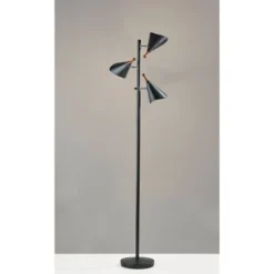 68" Draper Collection 3-Arm Tree Lamp Black - Adesso