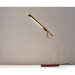 LED Barrett Desk Lamp Walnut/Brass (Includes LED Light Bulb) - Adesso 9 LED Barrett Desk Lamp Walnut/Brass (Includes LED Light Bulb) - Adesso -Adesso GUEST 6f87b457 8dc4 474d 9346 4f33254317e6