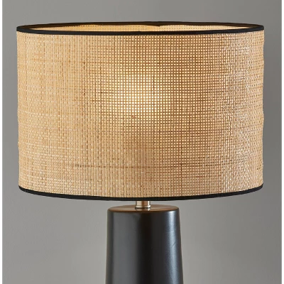 Sheffield Tall Table Lamp Black - Adesso: Ceramic Base, Rattan Shade, ETL Listed, 3-Way Switch 4 Sheffield Tall Table Lamp Black - Adesso: Ceramic Base, Rattan Shade, ETL Listed, 3-Way Switch - Image 4
