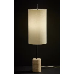 Adesso Eleanor Table Lamp Black: 30" Height, Off-White Pleated Shade, Travertine Base, UL Listed 6 Adesso Eleanor Table Lamp Black: 30" Height, Off-White Pleated Shade, Travertine Base, UL Listed -Adesso GUEST 79eac0d4 adff 4d6e aac8 c7d5c94a2e4d