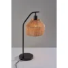 Adesso Amalfi Table Lamp Black: 22" Metal Body, Dome Rope Shade, ETL Listed, 60W, No Assembly Required