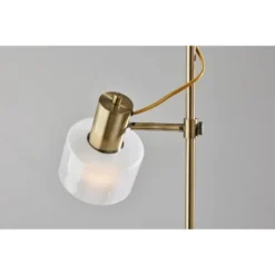 Adesso Rhodes Floor Lamp Brass: Antique Finish, Adjustable Glass Shade, ETL Listed, 56" Height -Adesso GUEST 87cb8006 45f0 4bce b714 5790361d8c1a