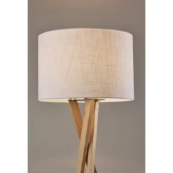 Brooklyn Floor Lamp Natural Wood - Adesso: ETL Listed, Cotton Linen Shade, 3-Way Switch -Adesso GUEST 8cbb6bb0 d52e 4162 9915 288388d68296