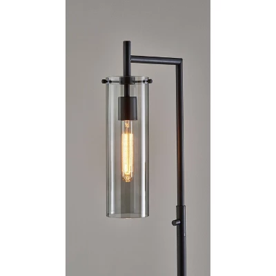 1-Light Dalton Floor Lamp Black (Includes Light Bulb) - Adesso 2 1-Light Dalton Floor Lamp Black (Includes Light Bulb) - Adesso - Image 2