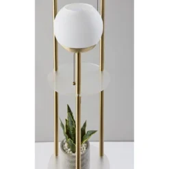 Bianca Shelf Floor Lamp Antique Brass - Adesso -Adesso GUEST 95f24c96 16c0 4446 bf25 e8923be756d4