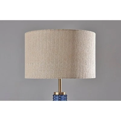 Glass Delilah Floor Lamp Antique Brass/Blue - Adesso 2 Glass Delilah Floor Lamp Antique Brass/Blue - Adesso - Image 2