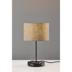 19.5" Oliver Charge Table Lamp Black - Adesso -Adesso GUEST 98542b69 5f26 449a 8a15 d4a3a3133f4e