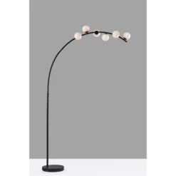 Adesso Ronan Arc Lamp (Includes LED Light Bulb) With Smart Switch Black: ETL Listed, Dimmable Glass Shade, Steel Body -Adesso GUEST 9a0ee09b ee21 4fd1 998f a0fb0d99e665