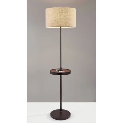 63.5" Oliver Charge Shelf Floor Lamp Black - Adesso 4 63.5" Oliver Charge Shelf Floor Lamp Black - Adesso - Image 4