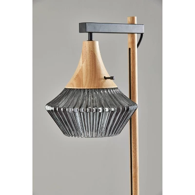 Elsie Natural Wood Floor Lamp Black - Adesso 1 Elsie Natural Wood Floor Lamp Black - Adesso