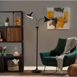 Ascot Floor Lamp Black - Adesso -Adesso GUEST a4293ae3 8685 4b85 a337 36b759504aa2