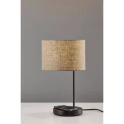 19.5" Oliver Charge Table Lamp Black - Adesso -Adesso GUEST a902dd83 41d2 46ae 8b48 8da7699d5247