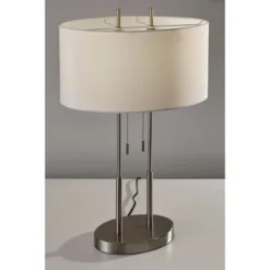 Duet Table Lamp Silver - Adesso