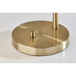 Adesso Magnolia Table Lamp Brass: ETL Listed, Glass Shade, Metal Body, 1-Way Rotary Switch