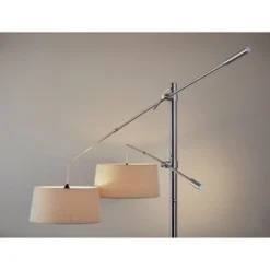 78" Manhattan Two Arm Arc Lamp Steel - Adesso -Adesso GUEST acc8aba1 526f 432d 95c9 4ee3da49c238