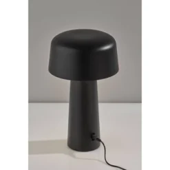 Adesso Lenny Cordless Table Lamp (Includes LED Light Bulb) Black: ETL Listed, Touch Sensor, 3-Way Dimming