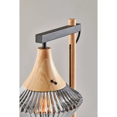 Elsie Natural Wood Floor Lamp Black - Adesso 4 Elsie Natural Wood Floor Lamp Black - Adesso - Image 4