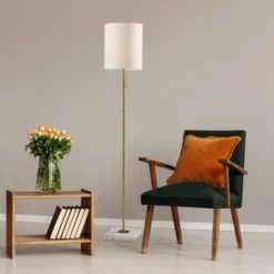 Fiona Floor Lamp Antique Brass - Adesso