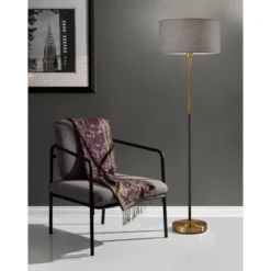 59" 3-way Bergen Floor Lamp Black - Adesso -Adesso GUEST ca037919 7098 4cc8 8df5 bd55dbdde040