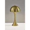 Adesso Lennon Table Lamp Brass: Antique Finish, Dome Shade, Touch Sensor, ETL Listed