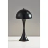 Adesso Lennon Table Lamp Black: Metal Dome Shade, Touch Sensor, ETL Listed, 19.5" Height